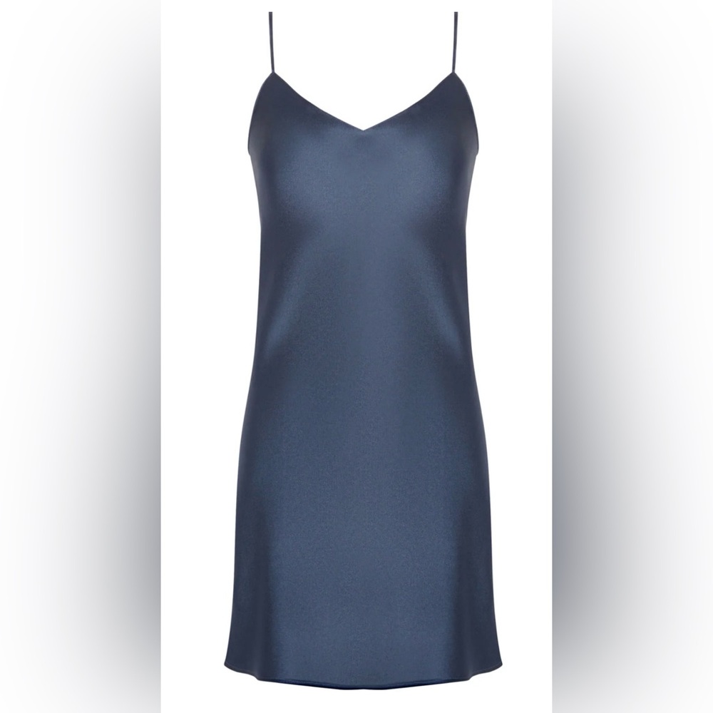 Simone Pérèle 100% Silk Navy Slip Dress